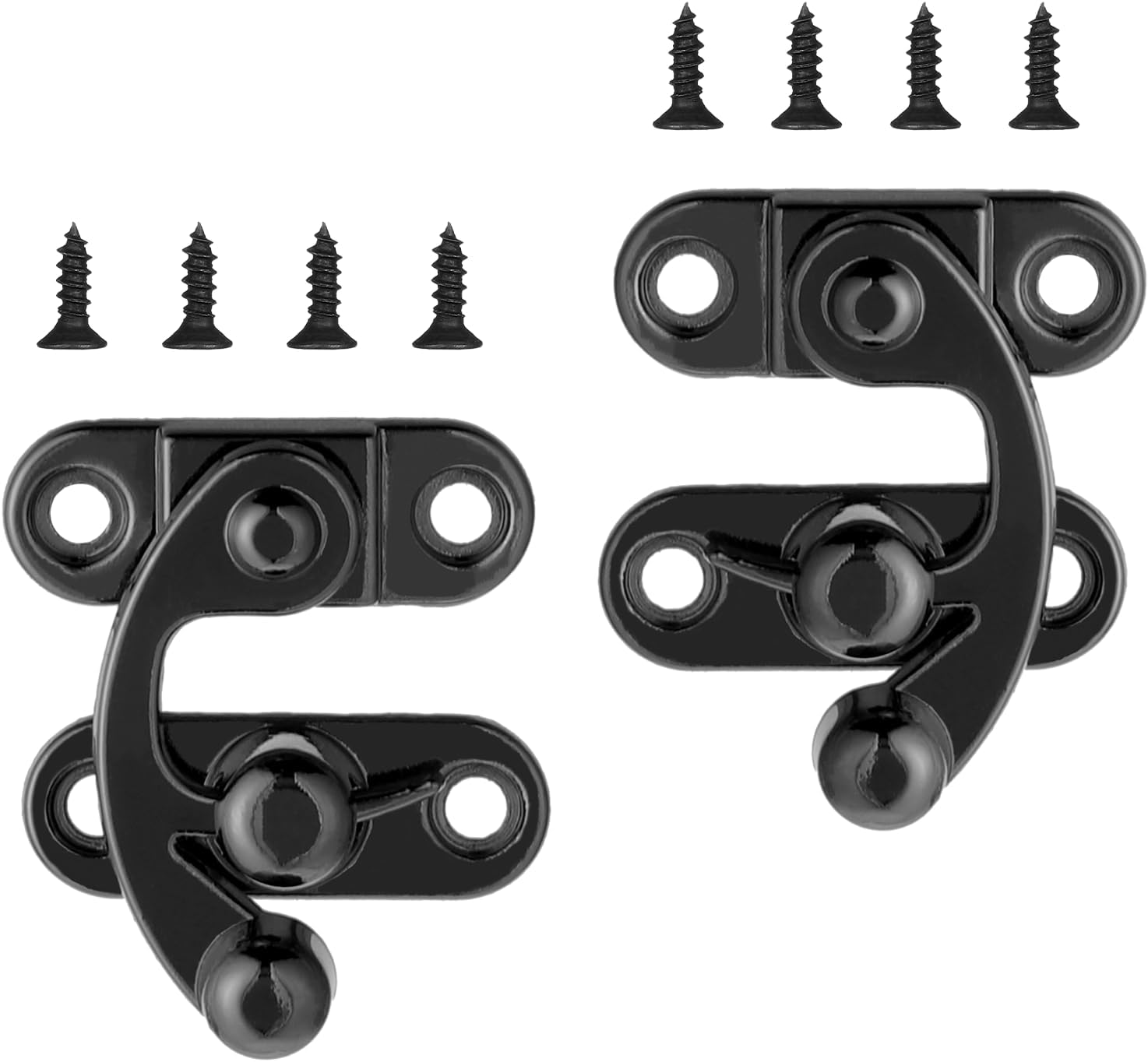 Set Mit 2 Retro-riegeln, 3,2 X 2,8 Cm, Kleine Antike Riegelverschlüsse Mit 8 Schrauben, Schnellverschlussriegel, Gerade Riegel, Riegelhaken