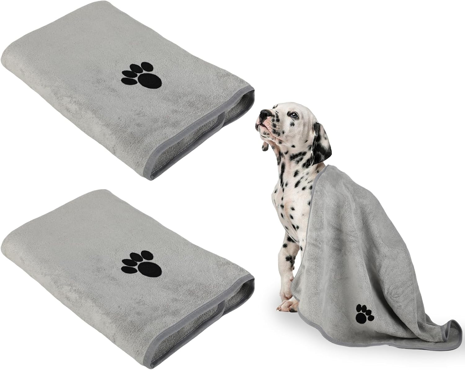 2er-set Hundehandtücher, 100 X 50 Cm, Mikrofaser-hundehandtücher, Super Saugfähige Haustierhandtücher, Hundebadezubehör, Schnelltrocknende Handtücher