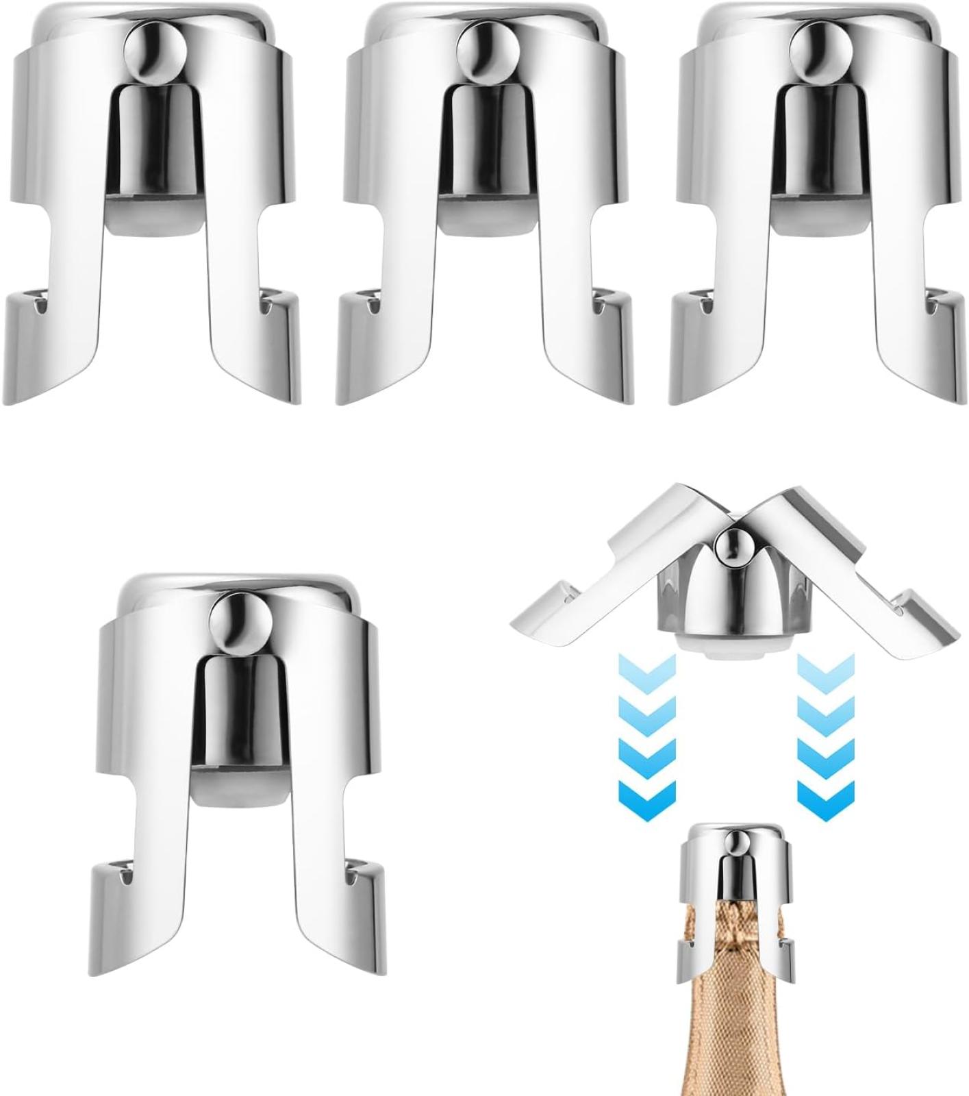 Set Mit 4 Champagnerverschlüssen, Champagnerverschlüsse Mit Bläschenverschluss