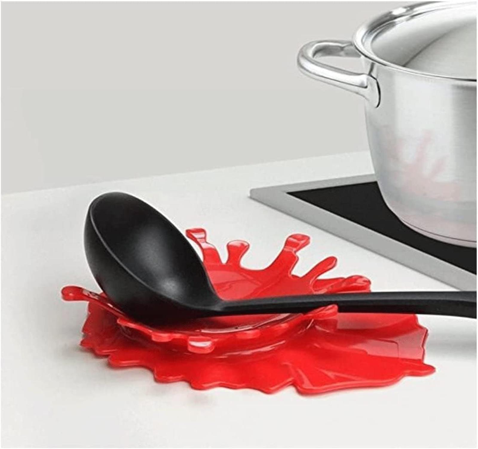 Popowbe Silikon-löffelablage In Form Eines Ketchup-spritzschutzes, Senflöffelablage Zum Kochen