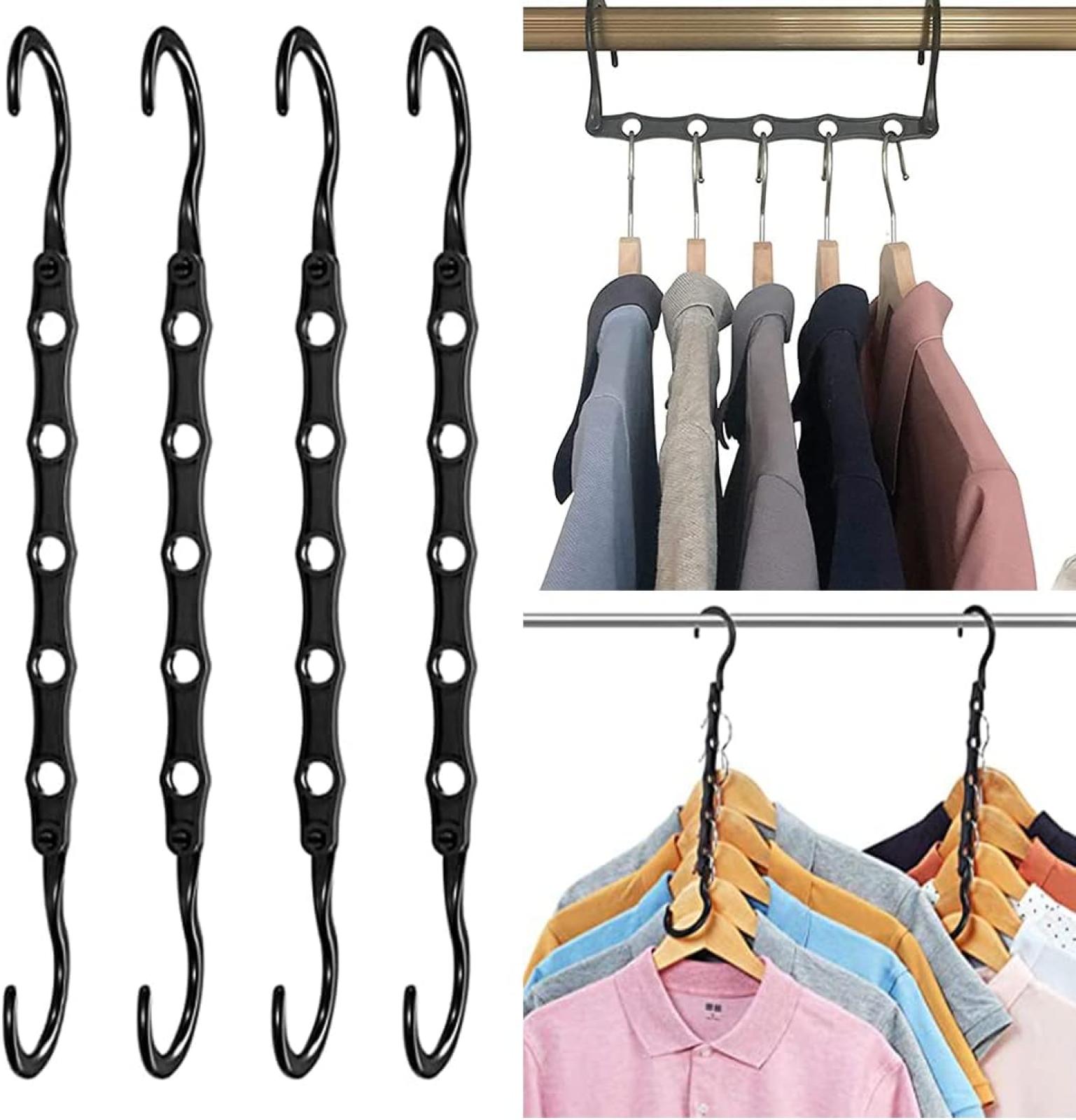 Platzsparender Magic Hanger, 4-teilig, Kleiderschrank-organizer, Schwarz