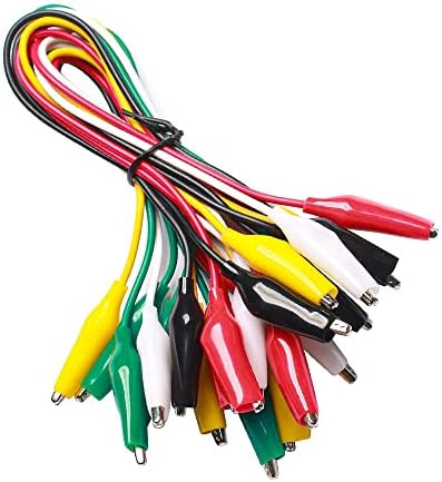 10 Stück Verlötete Messleitungen Mit Krokodilklemmen, Isoliertes Messkabel, Doppelseitige Klemmen (50 Cm)