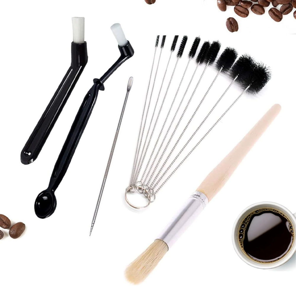 Xiuyer 14-teiliges Reinigungsbürsten-set Für Kaffeemaschinen, Praktisches Reinigungszubehör Für Espressomaschinen Und Kaffeemühlen Mit 10 Reinigungsbürstenröhrchen