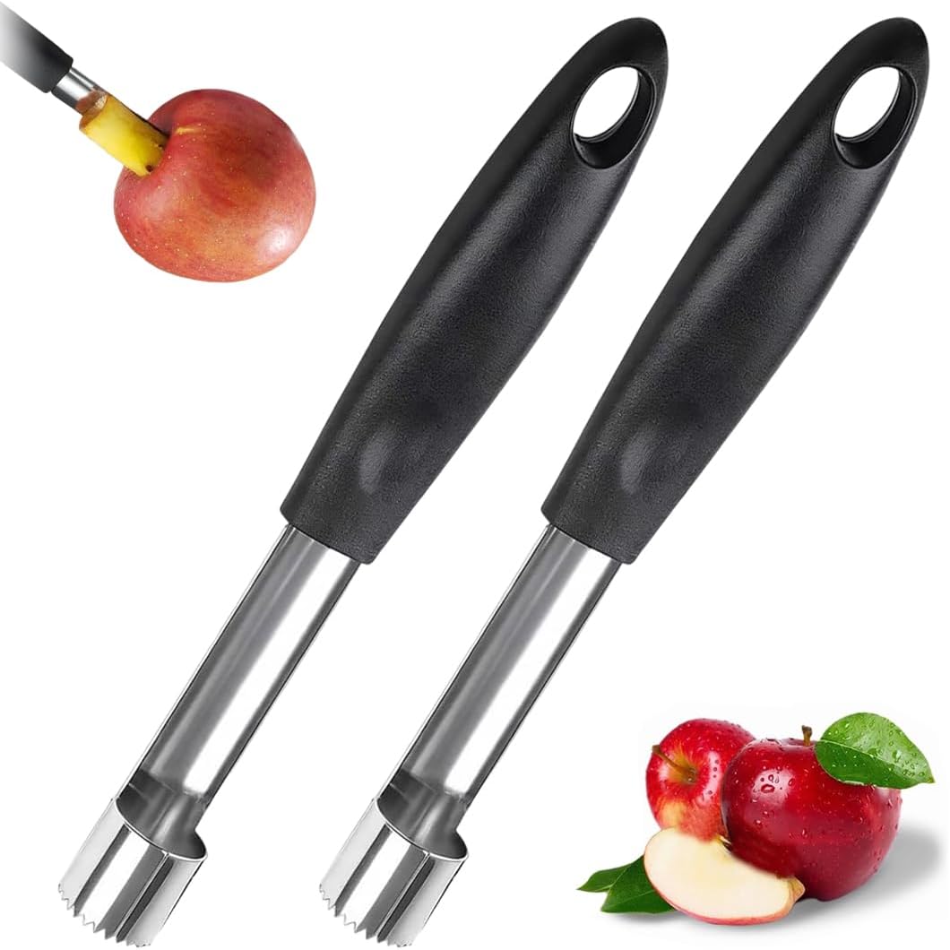 Apfelentkerner-set (2-teilig) Apfelentkerner Mit Gezahnter Edelstahlklinge Apfel- Und Birnenschneider Zum Backen Und Kochen Komfortabler, Rutschfester Griff Ideal Für Picknick Und Camping