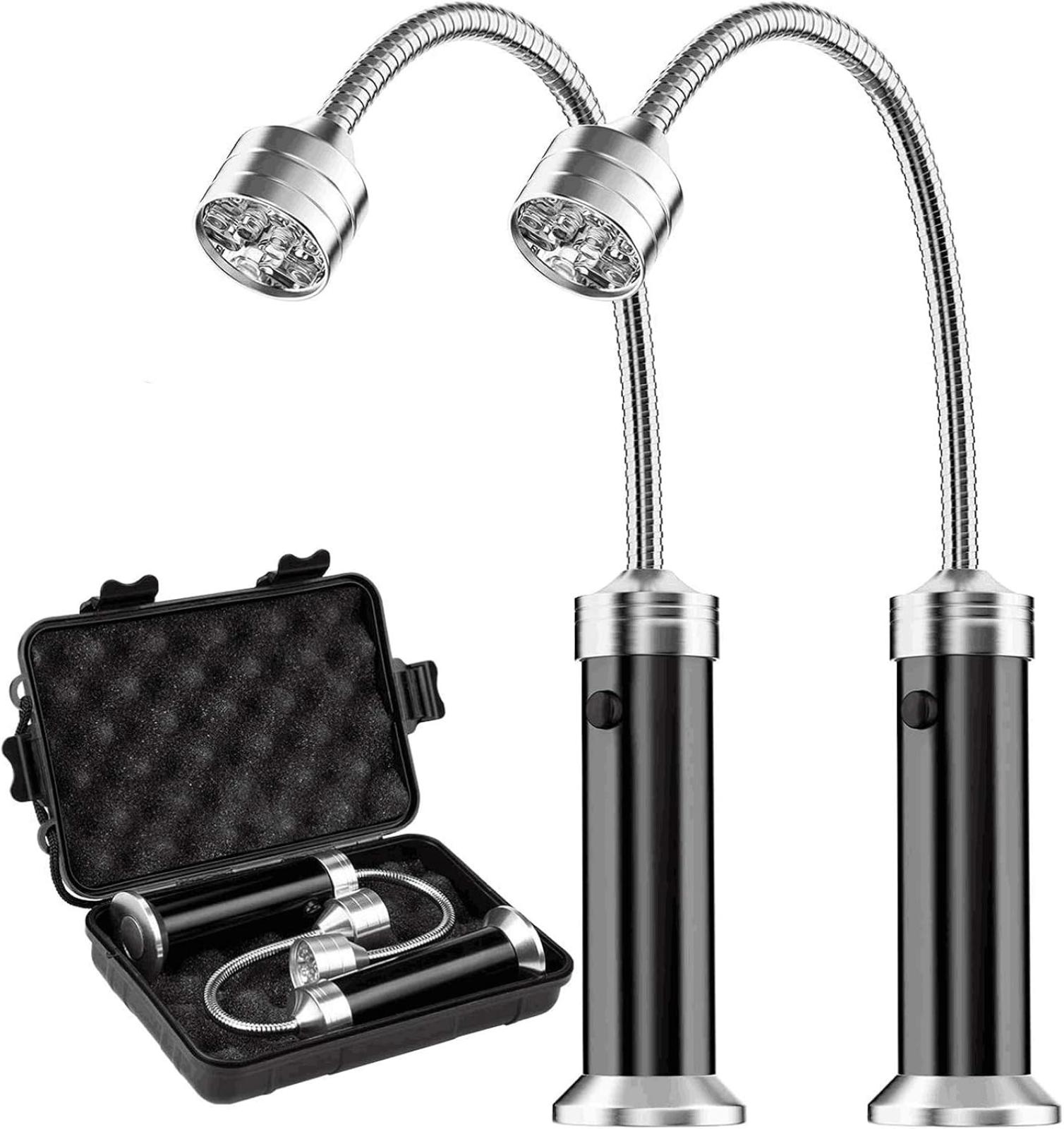 Bbq-grillbeleuchtung, 2er-set Led-grillleuchten Mit Magnetfuß, 360°-drehung, Flexibel Und Verstellbar