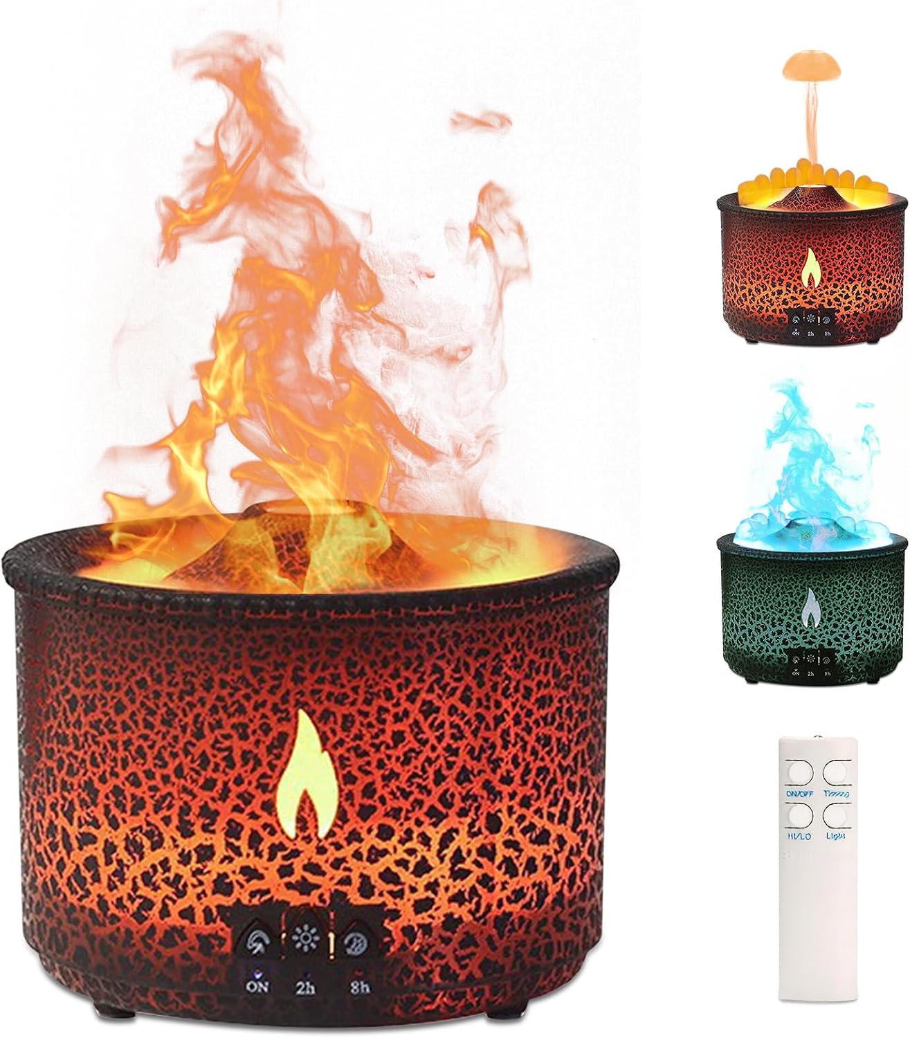 Vulkanflammen-aroma-diffusor-luftbefeuchter: Ultraschall-duftdiffusor Für Ätherische Öle Mit 360 Ml Großem Fassungsvermögen, 2-in-1-duftdiffusor Mit Timerfunktion