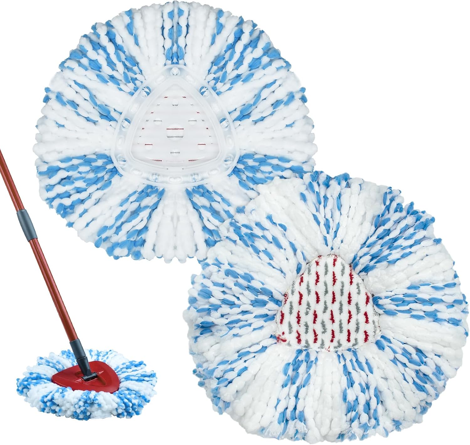 Ersatz-wischmoppköpfe Aus Mikrofaser, Wiederverwendbare Wischmoppköpfe Für Vileda/o-cedar Easywring Spin Mop, Waschbare Ersatz-wischmoppköpfe, 2 Stück (blau)