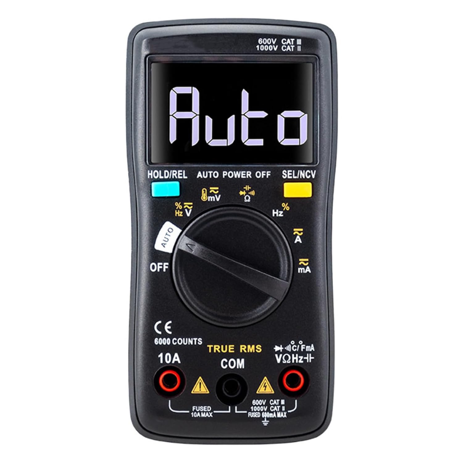 Digitales Multimeter Mit Hintergrundbeleuchtetem Lcd-display Und 6000 Messpunkten Für Wechsel-/gleichspannung, Gleichstrom, Durchfluss, Widerstand Und Diodenprüfung