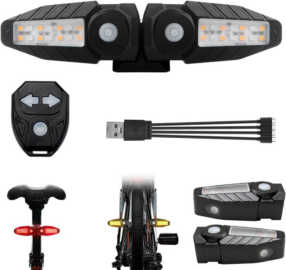 Fahrradrücklicht Mit Projektion, Kabelloser Fernbedienung Für Fahrradblinker, Usb-aufladbarer Blinker Für E-bikes, 150 Lumen Fahrradrücklicht Mit Soundeffekten, 5 Modi