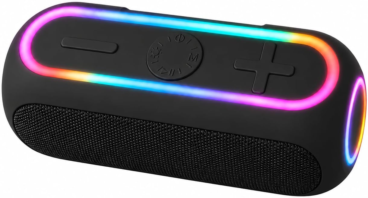 Tragbarer Bluetooth-lautsprecher, 25 W Leistung, Verbesserter Bass, 24 Stunden Akkulaufzeit, Ipx5 Wasserdicht, Tws-stereo, Tf/usb/aux-kompatibel, Ideal Für Zuhause, Outdoor Und Reisen (schwarz)