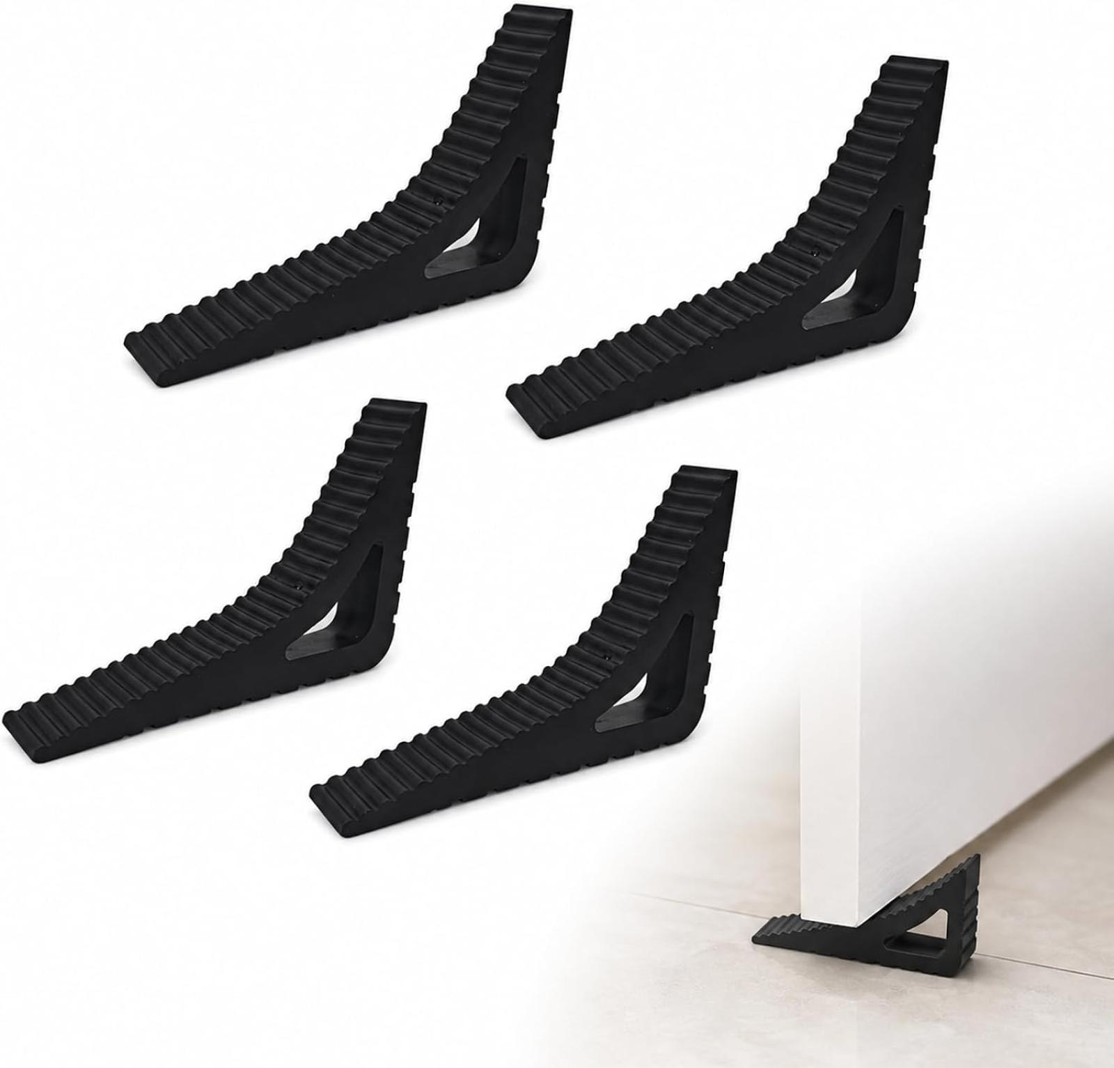 4-teiliger Dreieckiger Türstopper, Rutschfester Türstopper Aus Gummi, Türstopper Und Fensterkeil