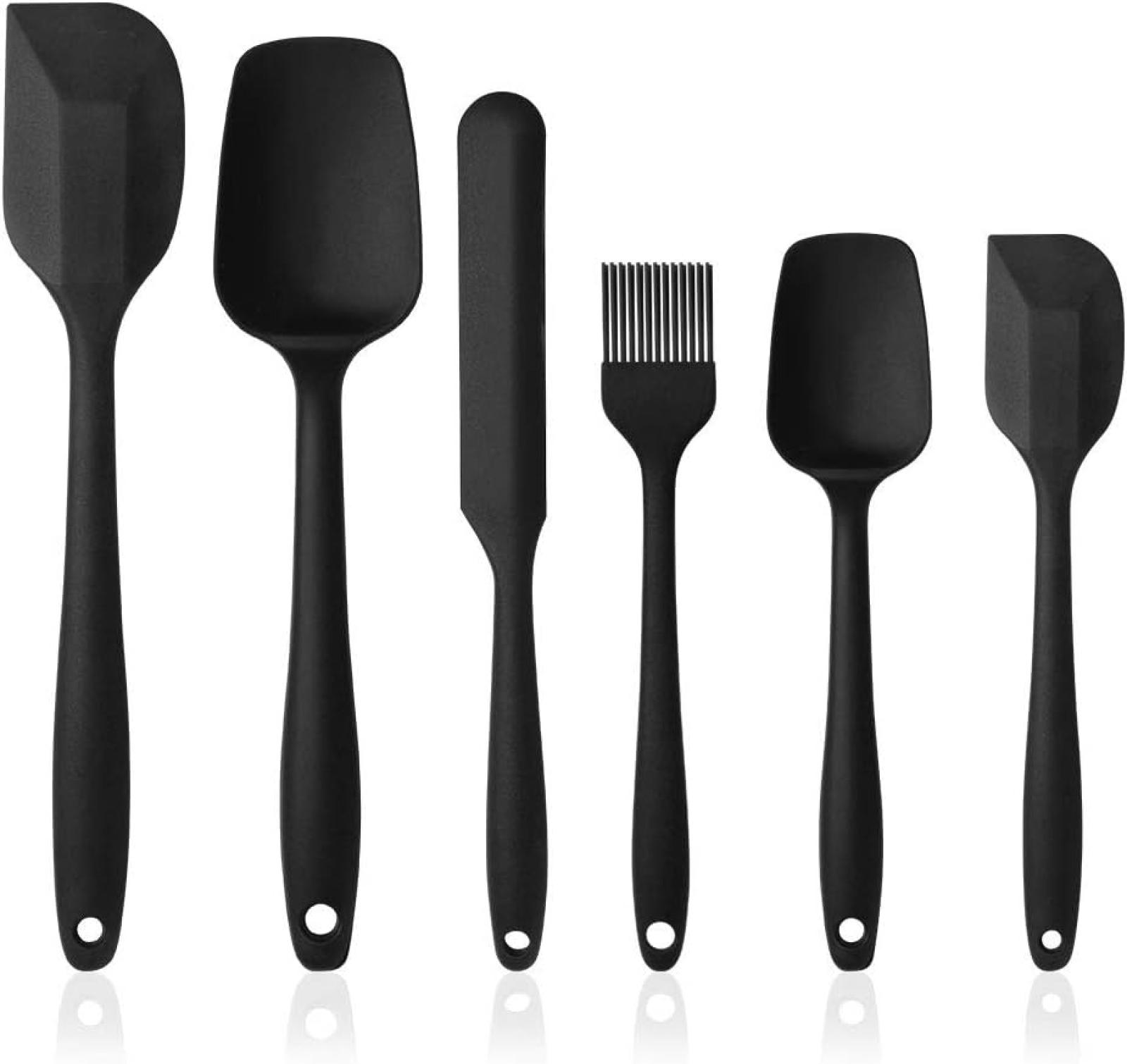 Silikon-küchenspatel-set, 6-teiliges Set Silikon-küchenhelfer, Antihaftbeschichtet, Inklusive Löffel