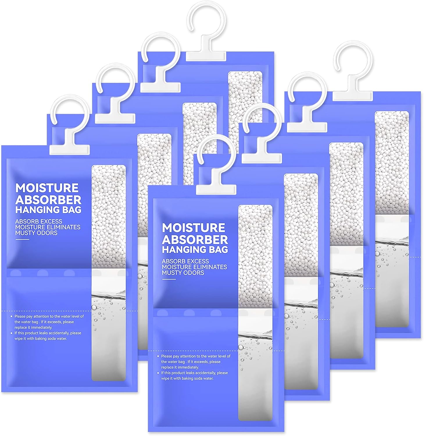 8er-packung À 100 G (800 G) Feuchtigkeitsabsorber Für Schränke, Kleiderschränke, Anti-feuchtigkeits-schränke Für Keller, Abstellräume Und Waschküchen, Beseitigt Gerüche Und Feuchtigkeit