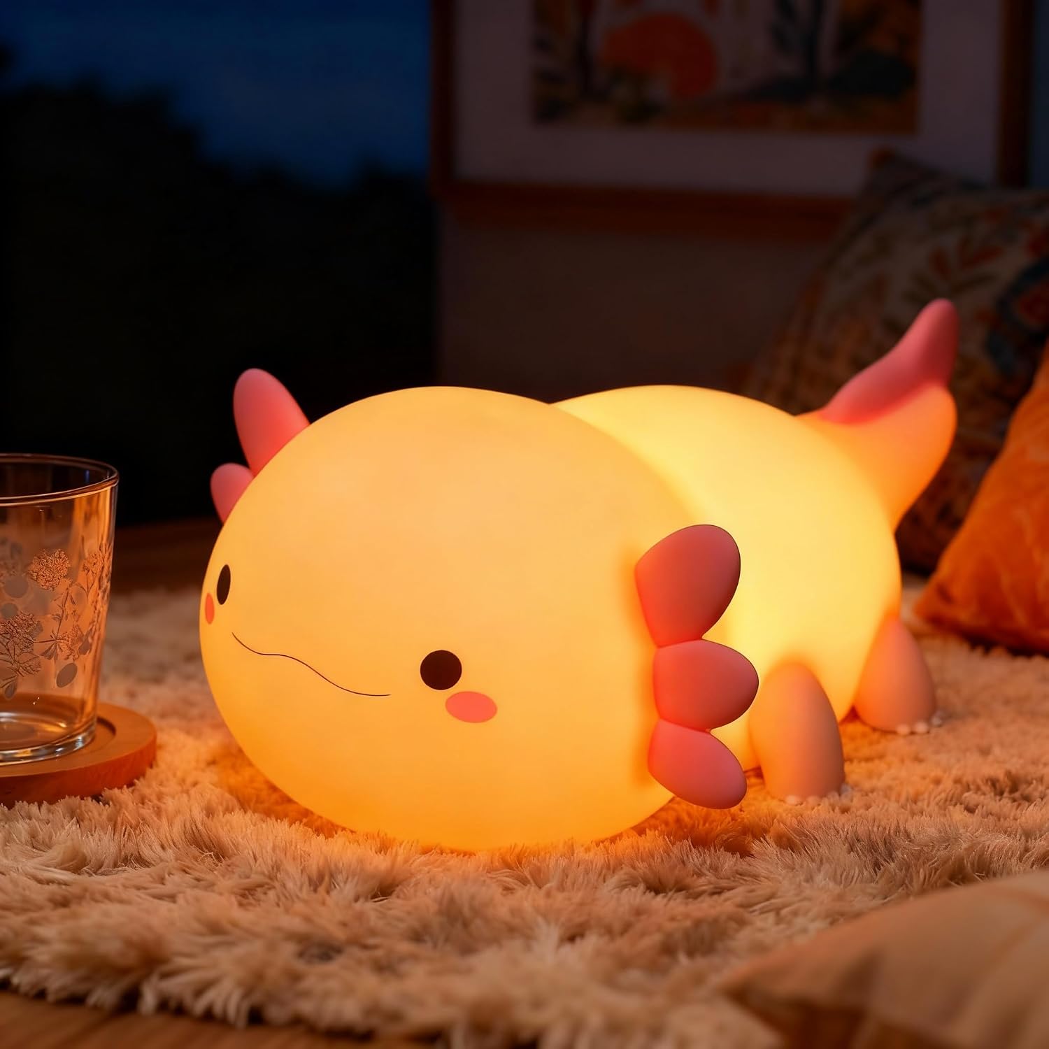 Axolotl Led-nachtlicht, Silikon, Verstellbare Helligkeit Für Kinder
