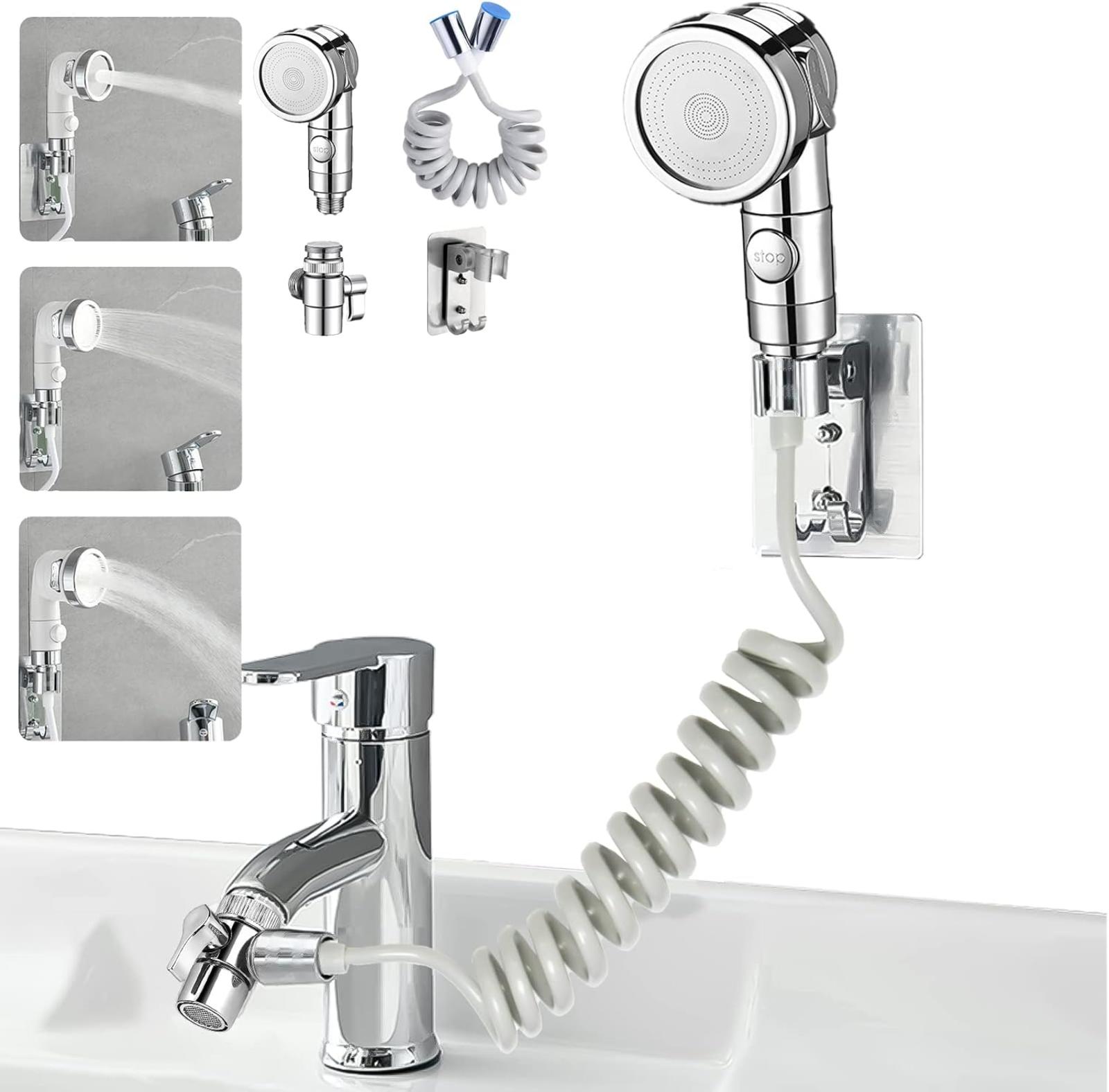Sprühkopf Zum Aufstecken Auf Einen Wasserhahn, Ideal Zum Haarewaschen Und Geschirrspülen, Geeignet Für Waschbecken/friseursalons/waschbecken