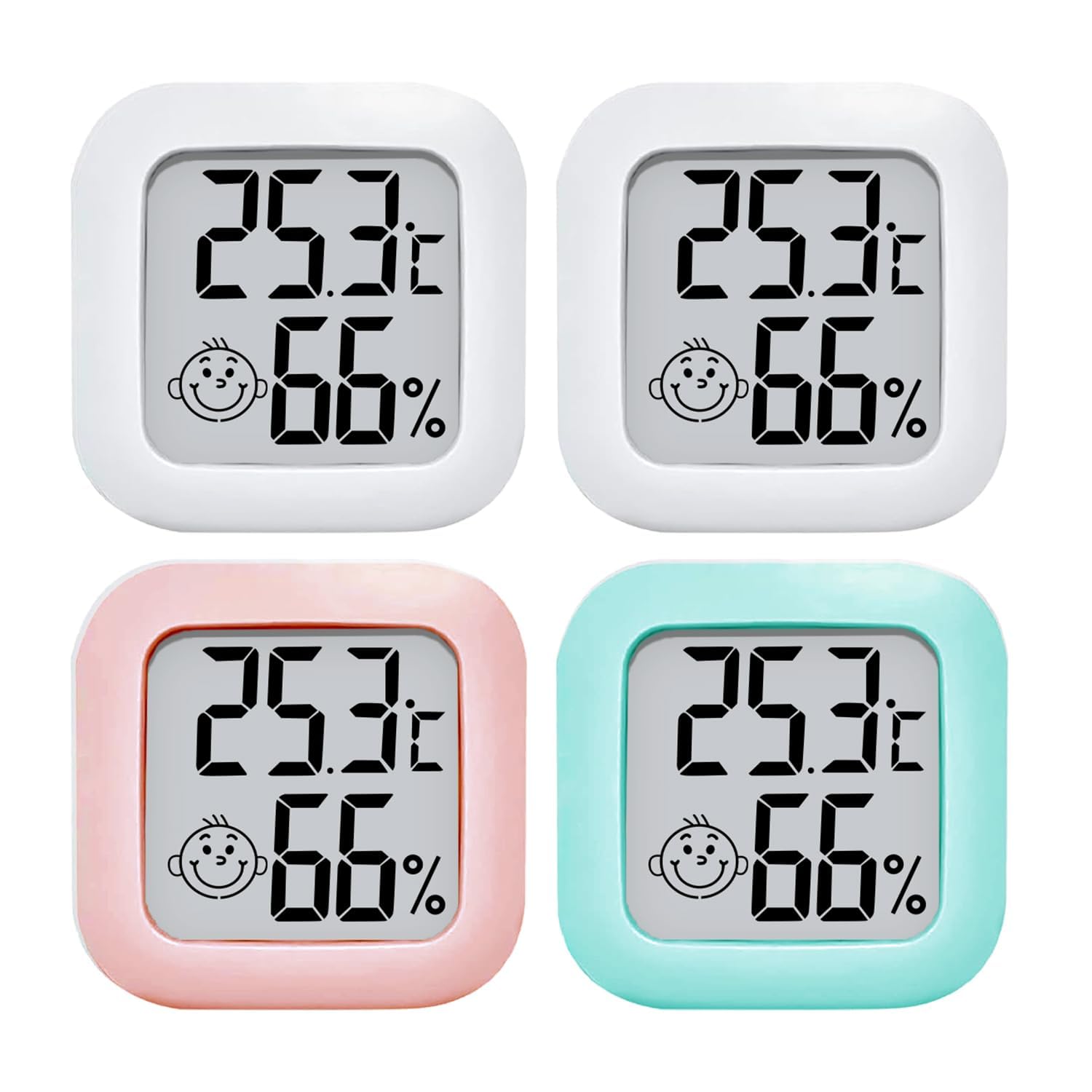 Mini-digitalthermometer Mit Lcd-anzeige Und Hygrometer Für Den Innenbereich, 4 Stück
