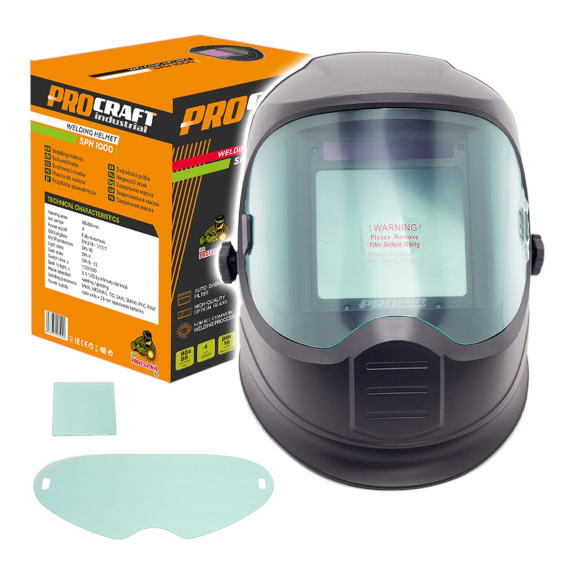 Procraft Industrial Sph1000 Automatik-schweißhelm Für Mma Mig Mag Tig Saw Pac Paw