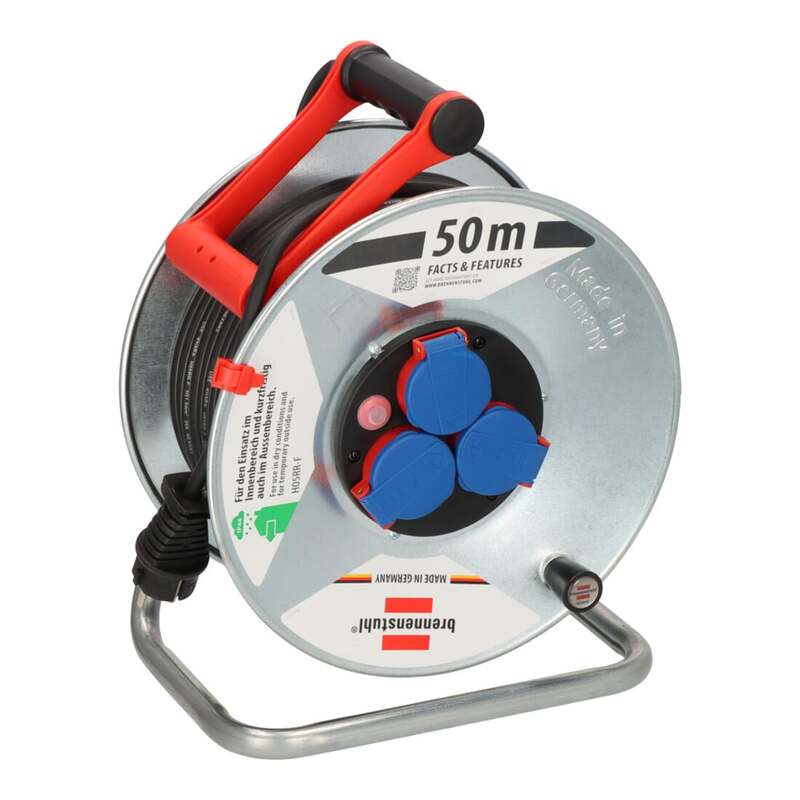 [neuwertig] B-ware Brennenstuhl Kabeltrommel Garant S 50m Ip44 Gummi Schwarz Für Garten Und