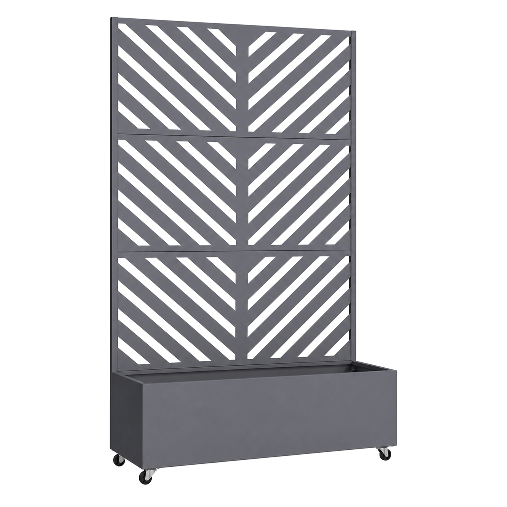 Pflanzkasten Mit Rankgitter Floris Mobiler Sichtschutz Aus Verzinktem Stahl 119,5 × 40,6 × 185,5 Cm