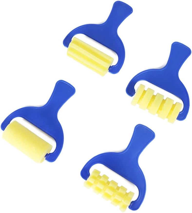 Set Mit 4 Mini-pinseln, Diy-schwammrolle, Zeichenwerkzeug, Künstlerbedarf