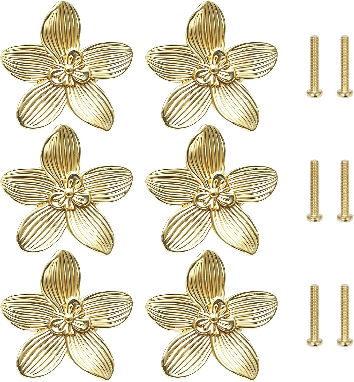 Stück Goldene Blumen-schrankknöpfe Für Küche, Kommode, Blumenförmige Möbelknöpfe Aus Zinklegierung