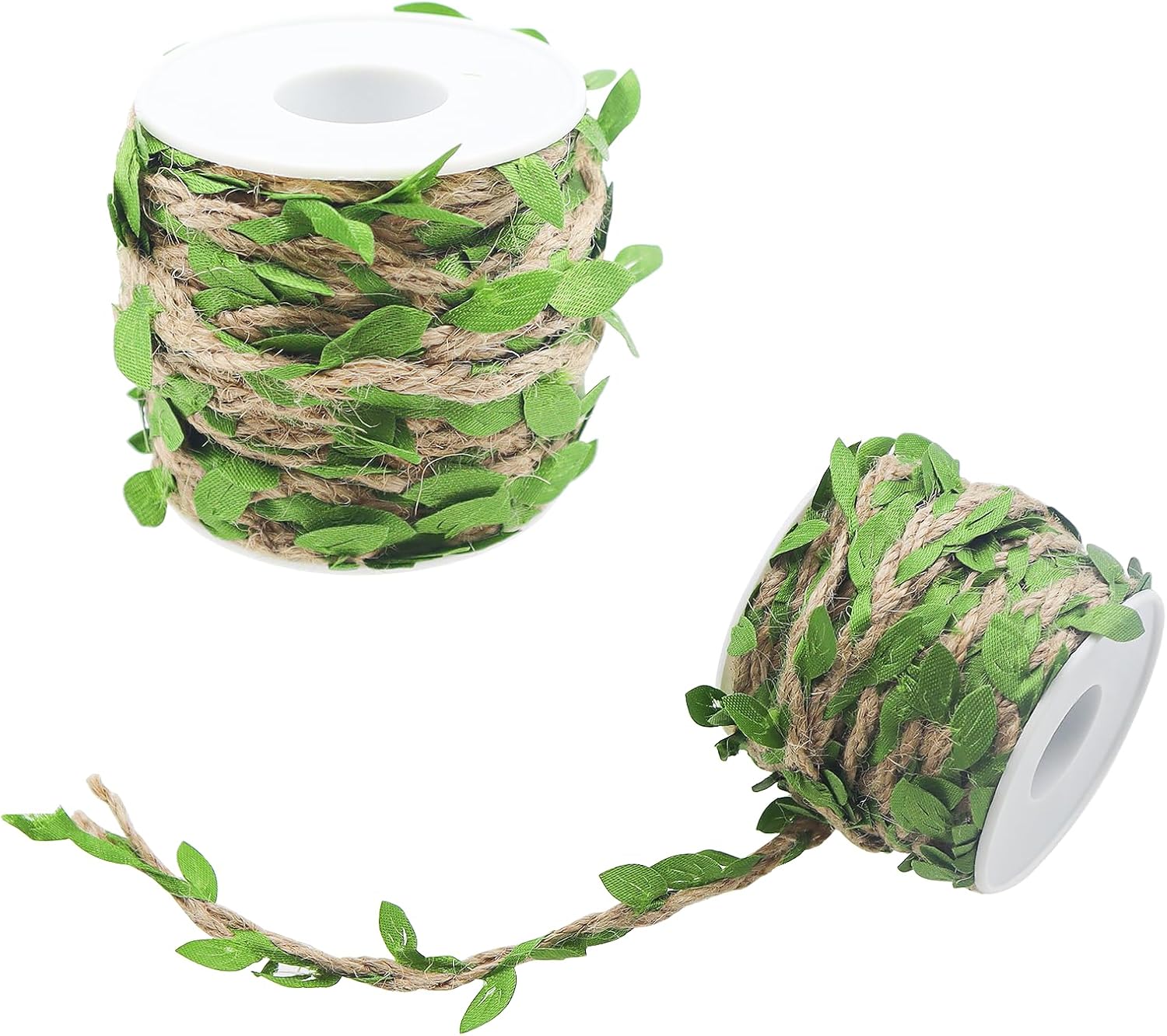 Rollen Juteschnur Mit Grünen Blättern, 10 M Dekorative Juteschnur – Künstliche Weinblätter Für Garten, Hochzeit, Garten, Girlande, Zuhause