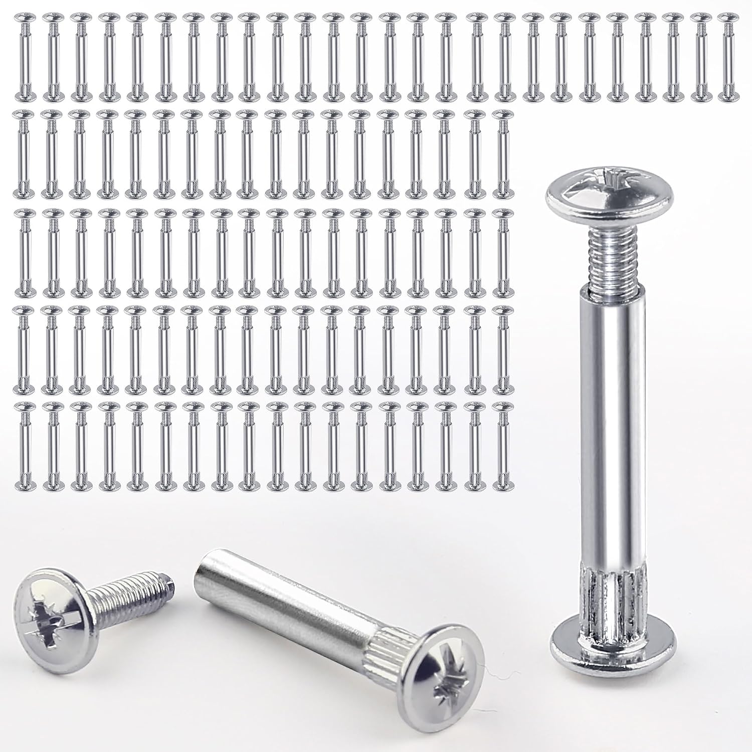 Set Mit 160 Möbel- Und Verbindungsverbindern, Schrank-, Korpus- Und Arbeitsplattenverbindern (80 Möbelschrauben + 80 M4-hülsenschrauben)