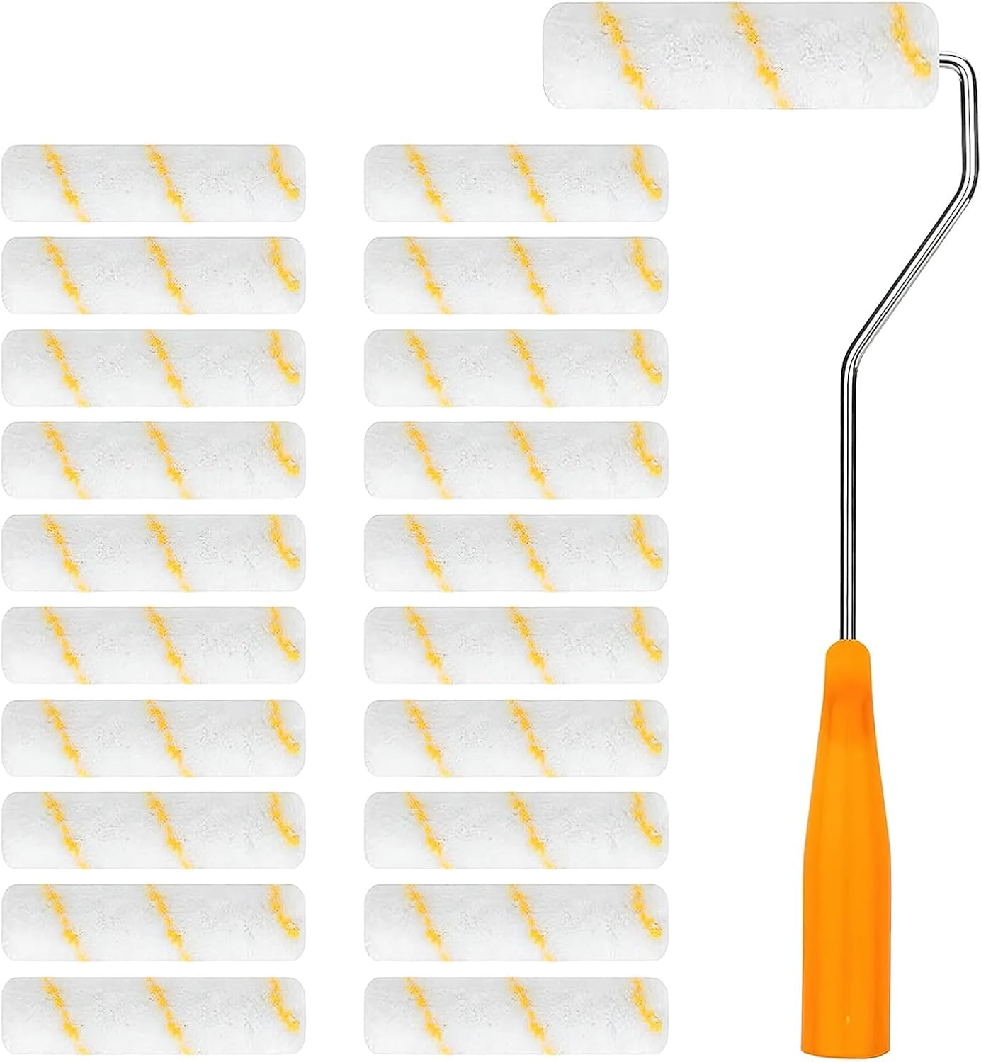 Set Mit 20 Mini-farbrollern Mit Gummigriffen – Geeignet Für Architektonische Wandgestaltung Und Malerarbeiten (10 Cm)