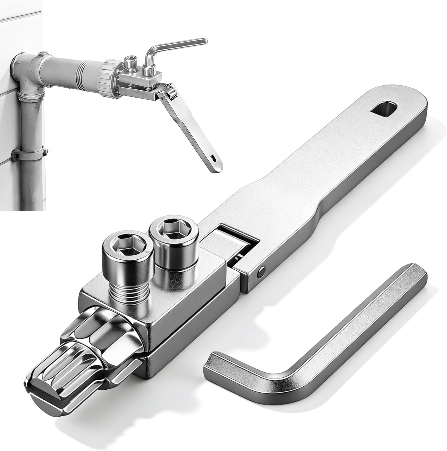 2-teiliges Rohrschrauben-auszieherset Aus Kohlefaser Mit Schraubenschlüssel, Kein Bohren Erforderlich, Einfache Demontage, Passend Für 1/2"- Und 3/4"-winkelgewindebohrer Und -ventile
