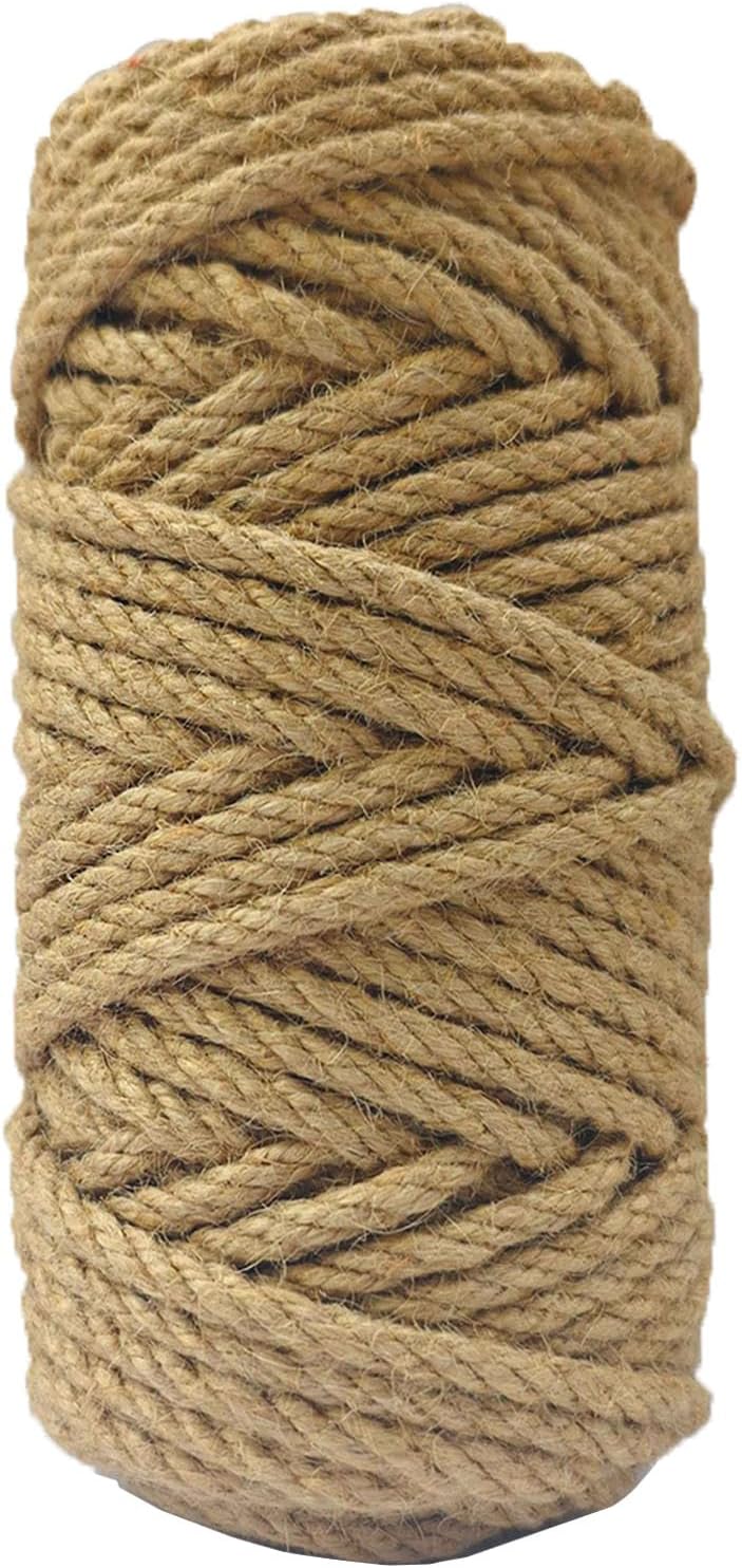 Mm, 50 M Lange Jute-gartenschnur Aus Naturmaterial Für Diy Und Dekoration – Robust, Biologisch Abbaubar, Flexibel, Für Bastelarbeiten, Pflanzen, Verpackungen Und Dekoration