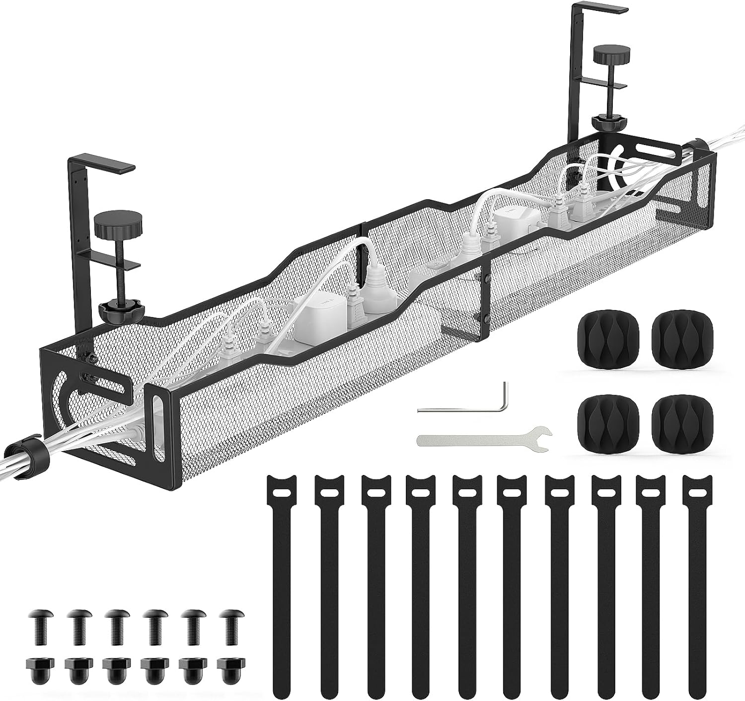 64 Cm Breite Kabelkanal-lösung Fürs Büro – Mit Verstellbarer Oberer Ablage (1–5 Cm), Kabelorganisation