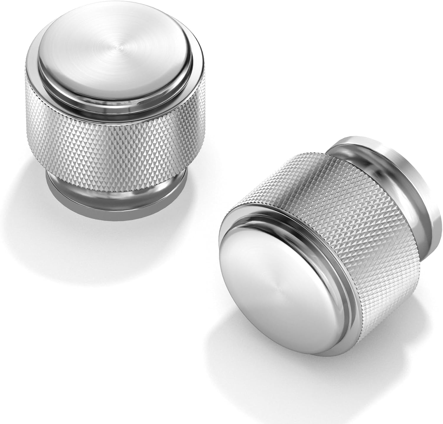 Set Mit 10 Möbelknöpfen Aus Gebürstetem Nickel, Silberfarbenen Schubladengriffen Mit Gewinde, 25-mm-küchenknöpfen, Runden Schrankknöpfen