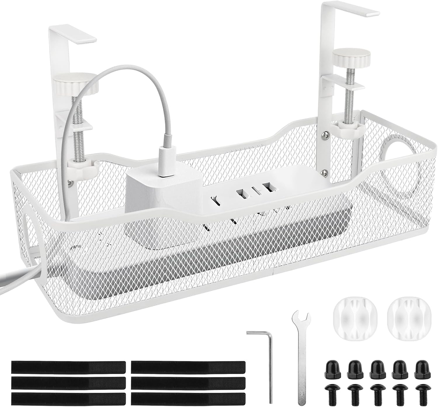 Kabelmanagement-ablage Für Unter Den Schreibtisch, Kabelorganizer Für Den Schreibtisch, Kabelkorb Aus Drahtgeflecht Für Den Tisch, Kein Bohren Erforderlich