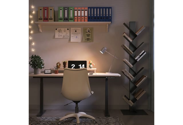 Bücherregal Eksjö Baumform Stahl 150x39x39 Cm Schwarz [en.casa]