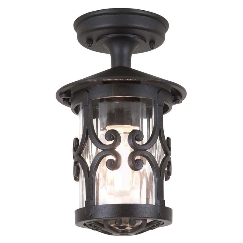 [gebraucht] B-ware Elstead Deckenleuchte Außenleuchte Hereford Led Lampe Gartenlampe Schwarz Klar