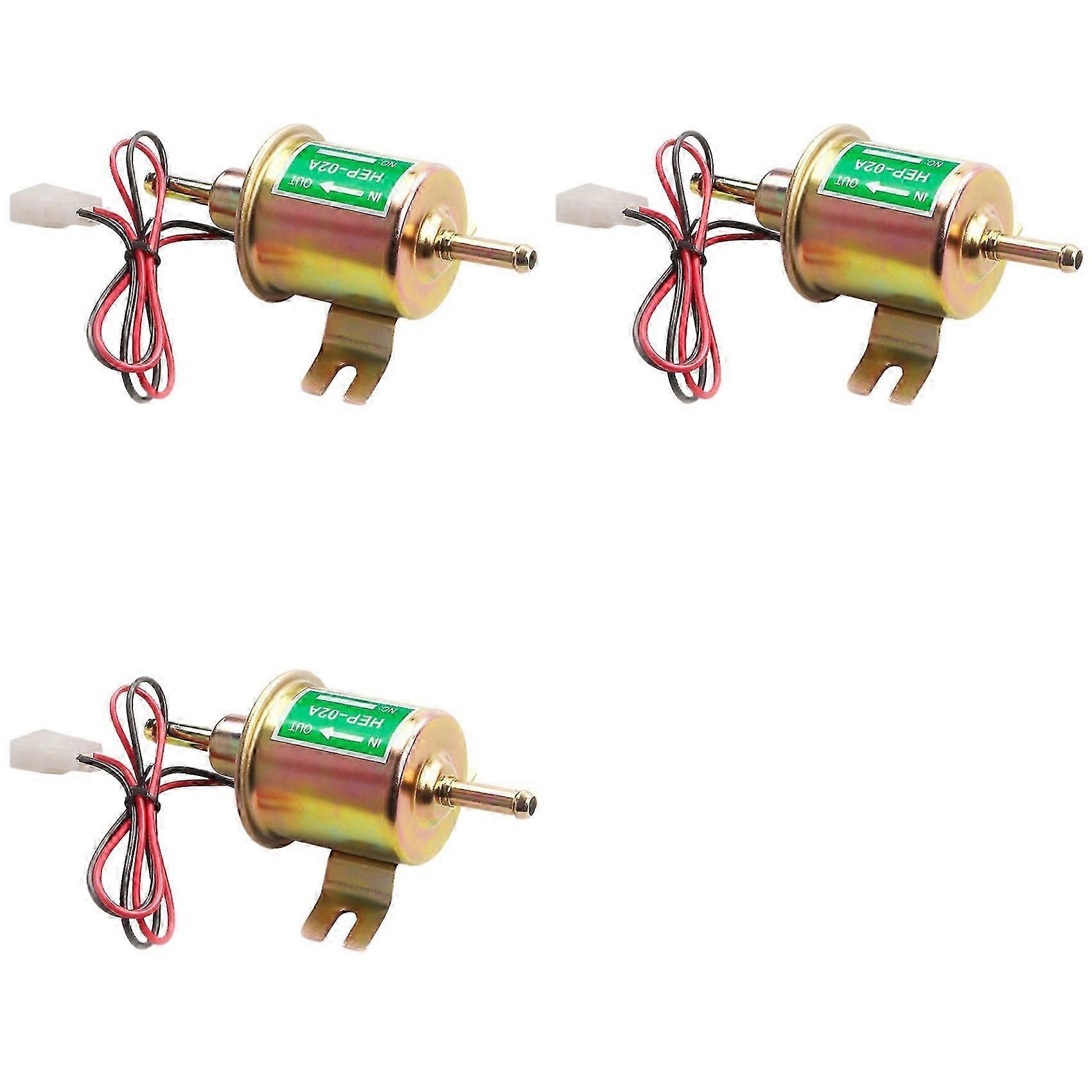 Set Mit 3 Universellen 12-v-niederdruck-elektrokraftstoffpumpen Für Benzin-/dieselmotoren, Kompatibel Mit Benzin-/dieselmotoren (2,5–4 Psi), Hep-02a, Goldfarben