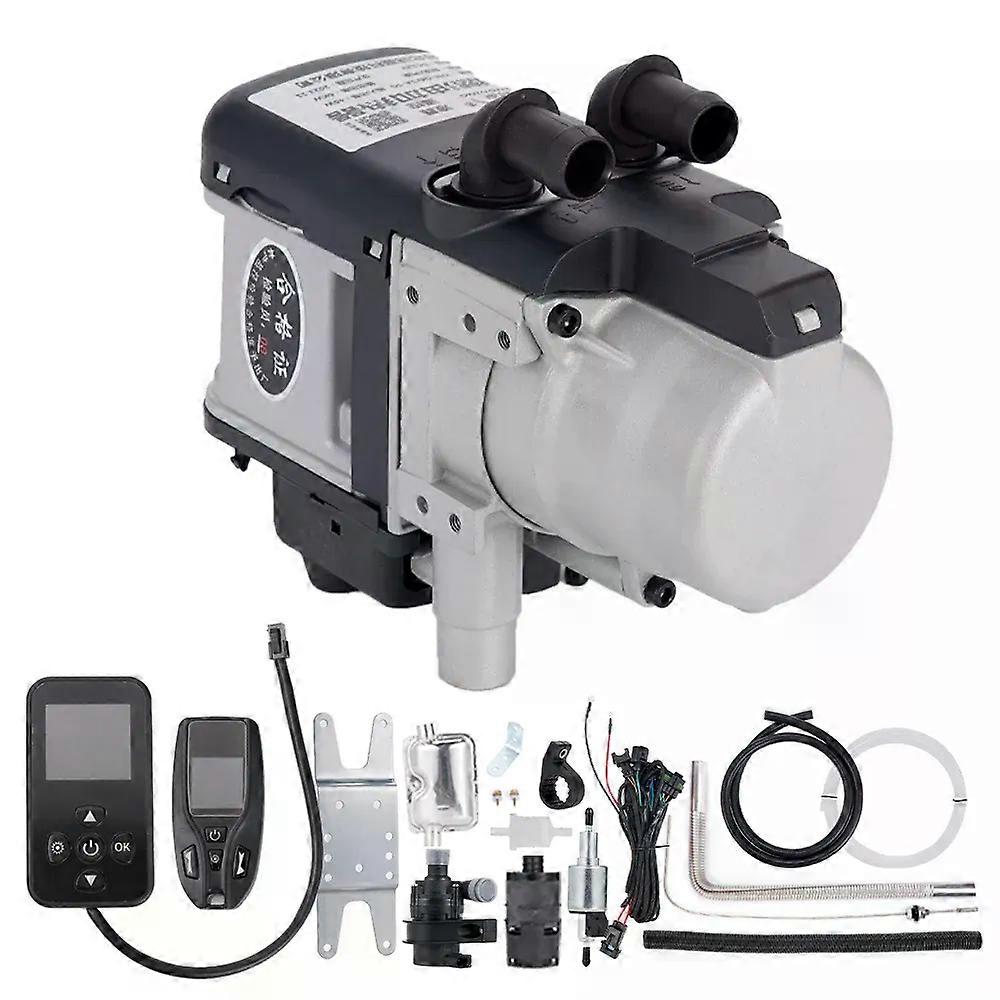 12-v-6-kw-diesel-/benzin-kraftstoffvorwärmer Mit Lcd-schalter, Schalldämpfer Und Wasserpumpe Für Lkw, Transporter Und Pkw. Standheizung Mit Vorheizfunktion.