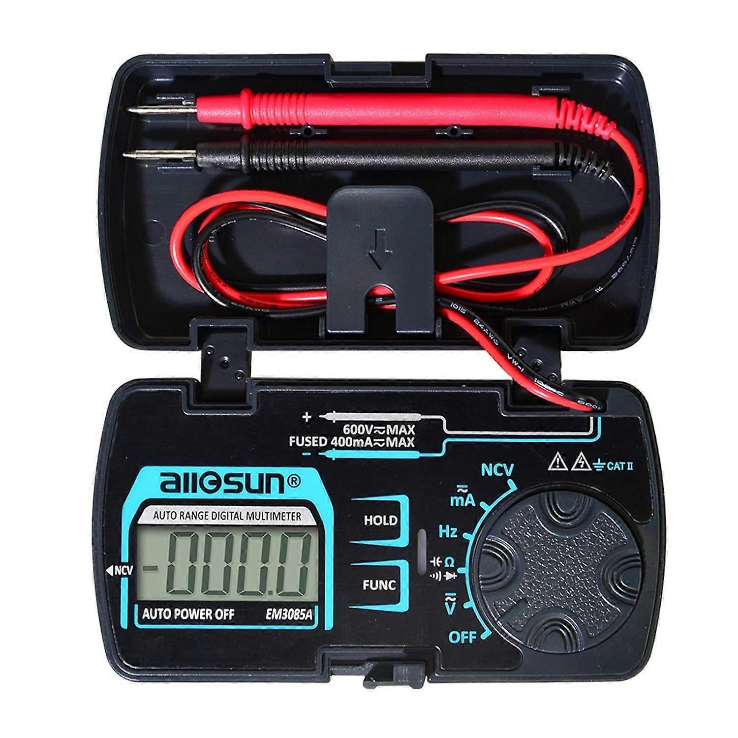 Allsun 3 3/4-stelliges Digitales Taschenmultimeter Mit Automatischer Bereichswahl, Mini-multimeter, Ac/dc, Ohmmeter, Voltmeter, Amperemeter, Kapazitätsmessung, Frequenzmessung, Diodenprüfung, Durchgan