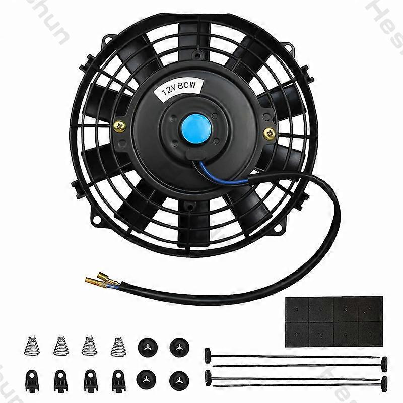 Schwarzer Universal-montagesatz Für Lbq 7" Hochleistungs-elektrolüfter (12 V, 80 W, 800 Cfm)