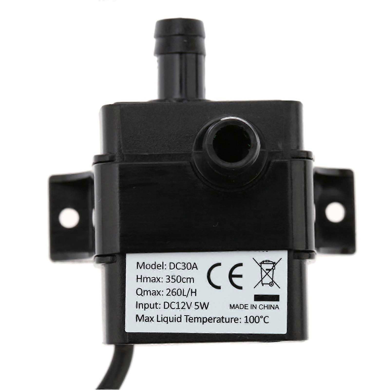 Anself Mini Ultraleise Wasser-/ölpumpe Dc12v 5w, Bürstenlos, Wasserdicht Und Tauchfähig, Für Springbrunnen/aquarien, Fördermenge 260 L/h, Förderhöhe 350 Cm