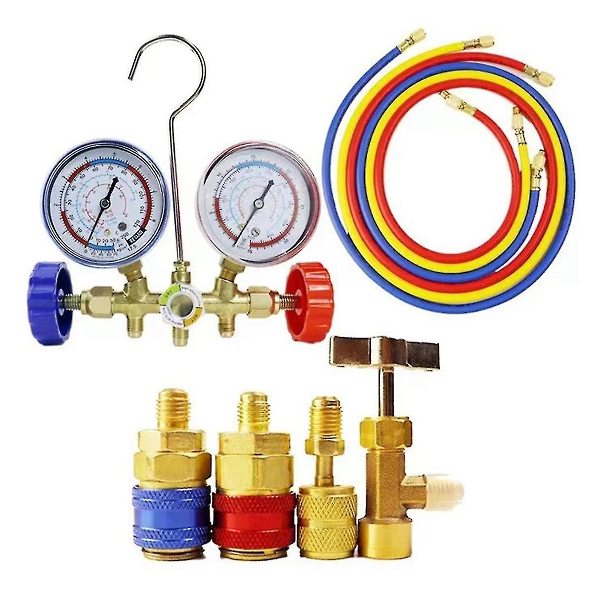 Klimaanlagen-werkzeug Für Freon R134a, R12 Und R22: Manometer Zur Messung Des Kältemitteldrucks (1 Stück).