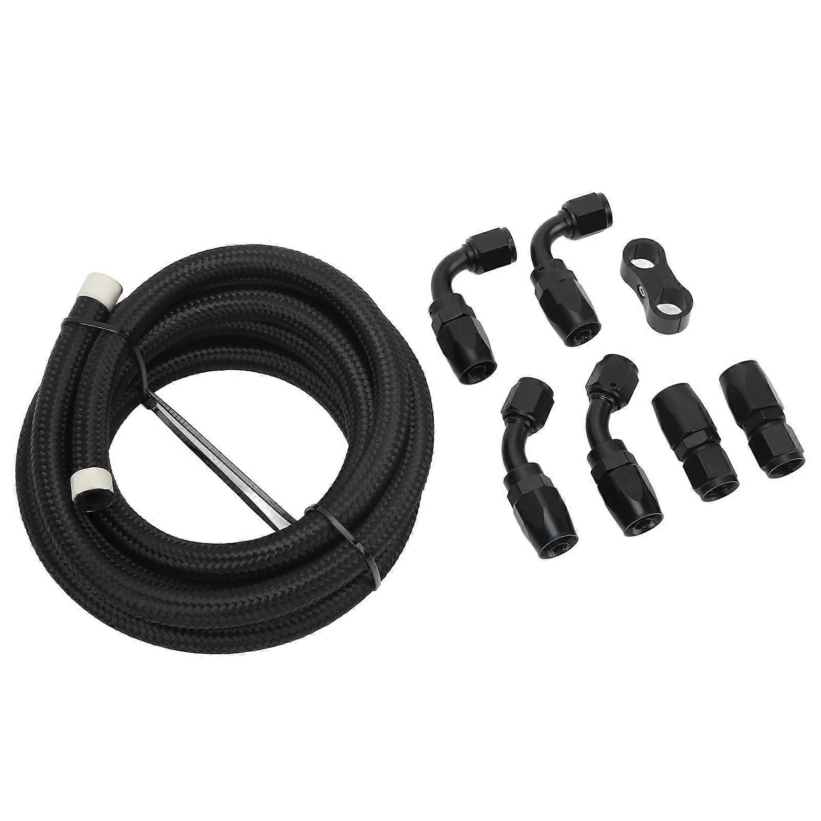 3-meter-kraftstoffschlauchset, An6-anschluss, Adapter, Aluminium- Und Nylongeflecht Für Kühlmittel, Diesel Und Hydrauliköl