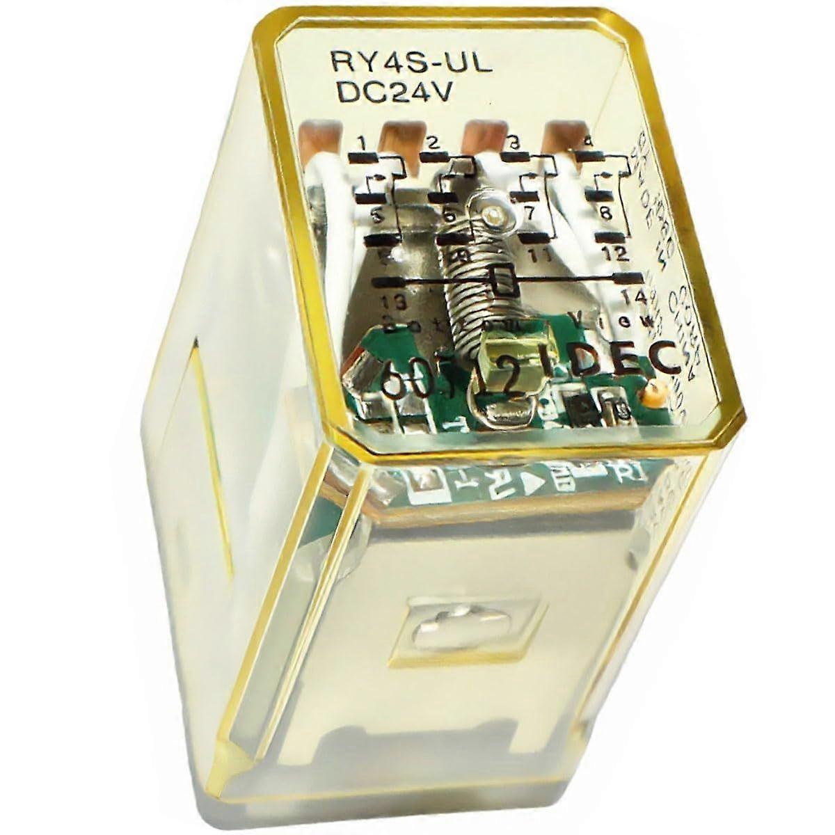 4s-uldc24v 24v Dc Spulensteckrelais, 14-poliges Miniatur-4pdt-relais Mit Led-anzeige, 3a, Original-teilenummer 4s-ul Dc24v, Kompatibel Mit Relais-sockeln Der Serie C.