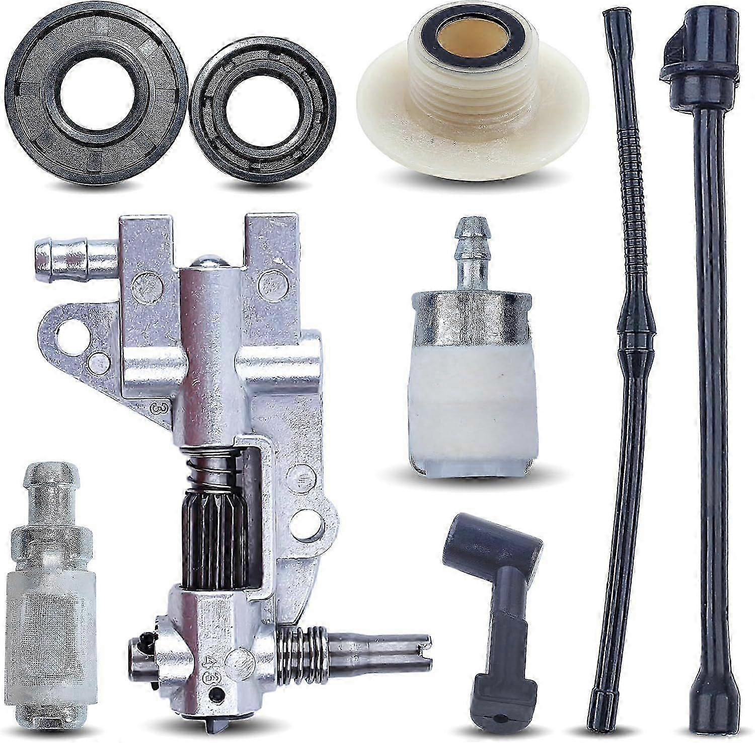 Kraftstoff-/ölfiltersatz, Schlauch, Dichtung, Schneckenradpumpe Und Zahnrad Für Chinesische 5200 (52 Cm³) Und 5800 (58 Cm³) Kettensägen.