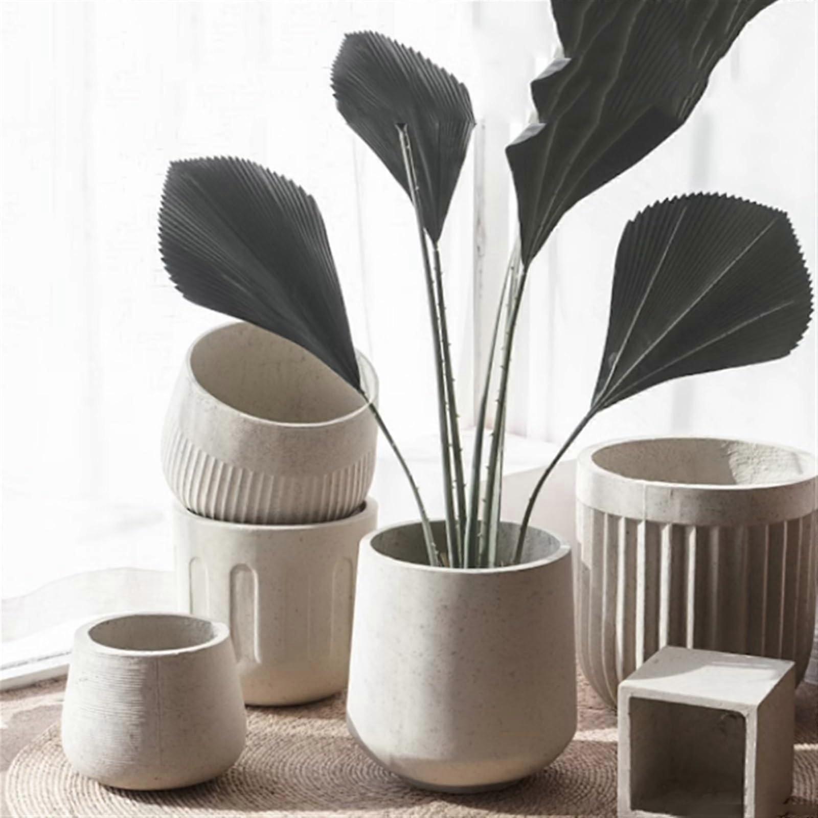 Kleiner Zementblumentopf Mit Abflussloch, Minimalistischer Und Moderner Pflanztopf Für Den Innenbereich