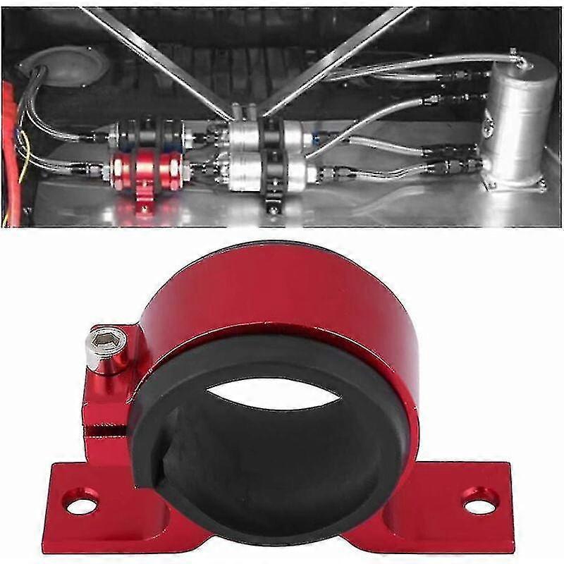 Kraftstoffpumpenhalterung, 50-mm-öl-/kraftstoff-/benzinpumpen-montagehalterung Für Autos, Aus Aluminiumlegierung, Einzelfilter-montagehalterung, Schwarz (rot)