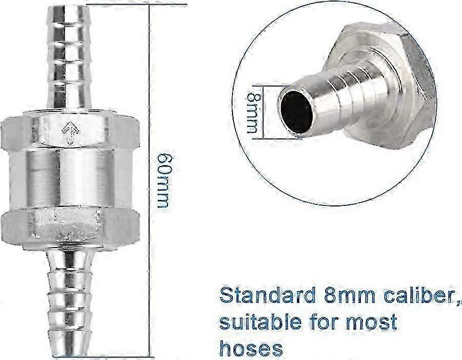 2 Kraftstoffrückschlagventile Aus Aluminiumlegierung, 8 Mm