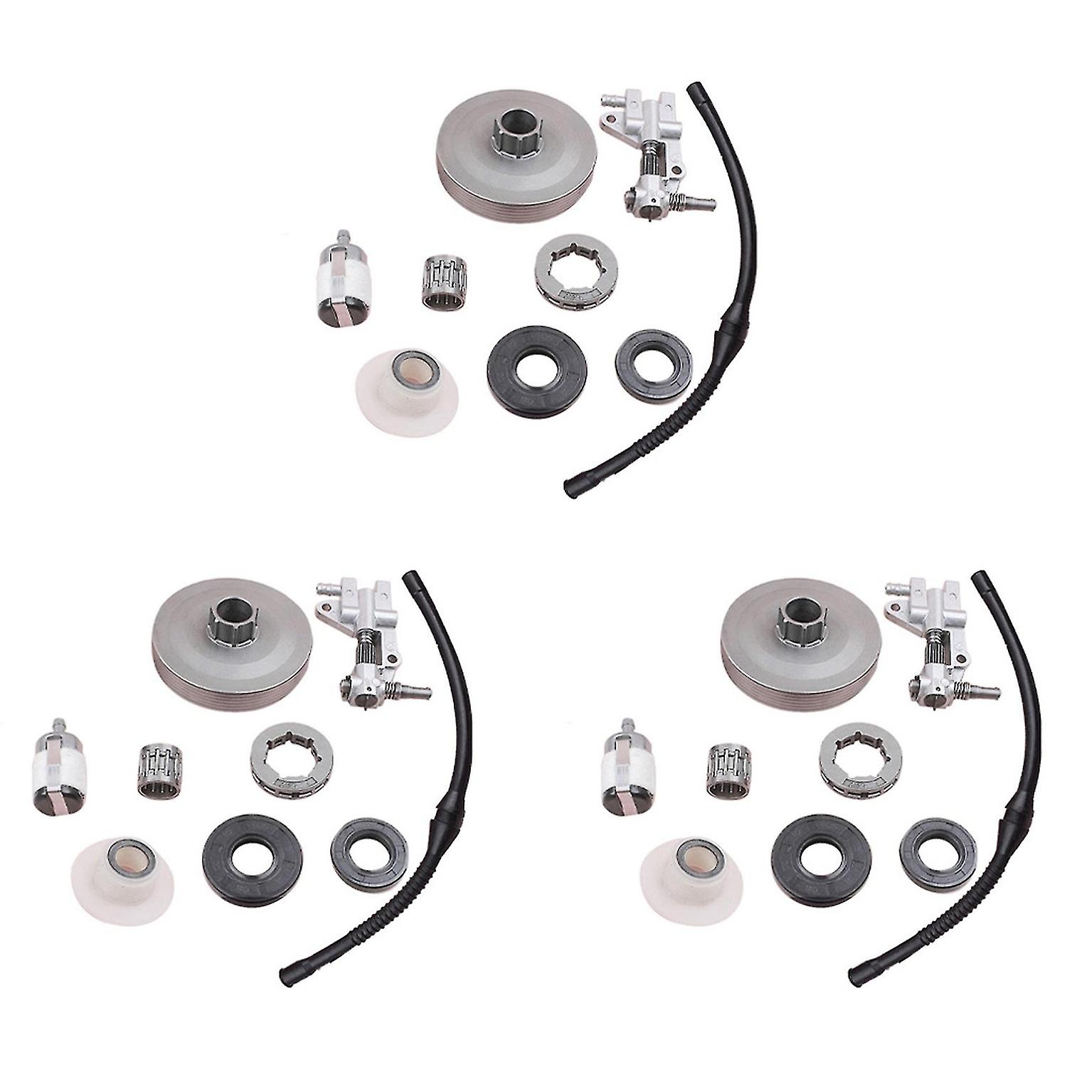3x Kupplungsritzel, Felge, Trommel, Ölpumpe, Schneckenrad Für Chinesische 4500er, 5200er Und 5800er (45 Cm³) Motoren, 5 Öldichtungen, Lithium-kraftstofffilter