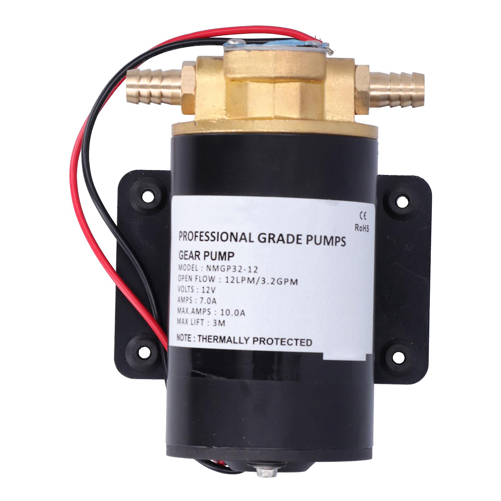 Hochleistungs-zahnradölpumpe (12 V, 12 L/min) Für Dieselkraftstoffförderung. Kompakte Bauweise. Robuster Messingmotor Mit Thermoschutz Für Effiziente Förderung.