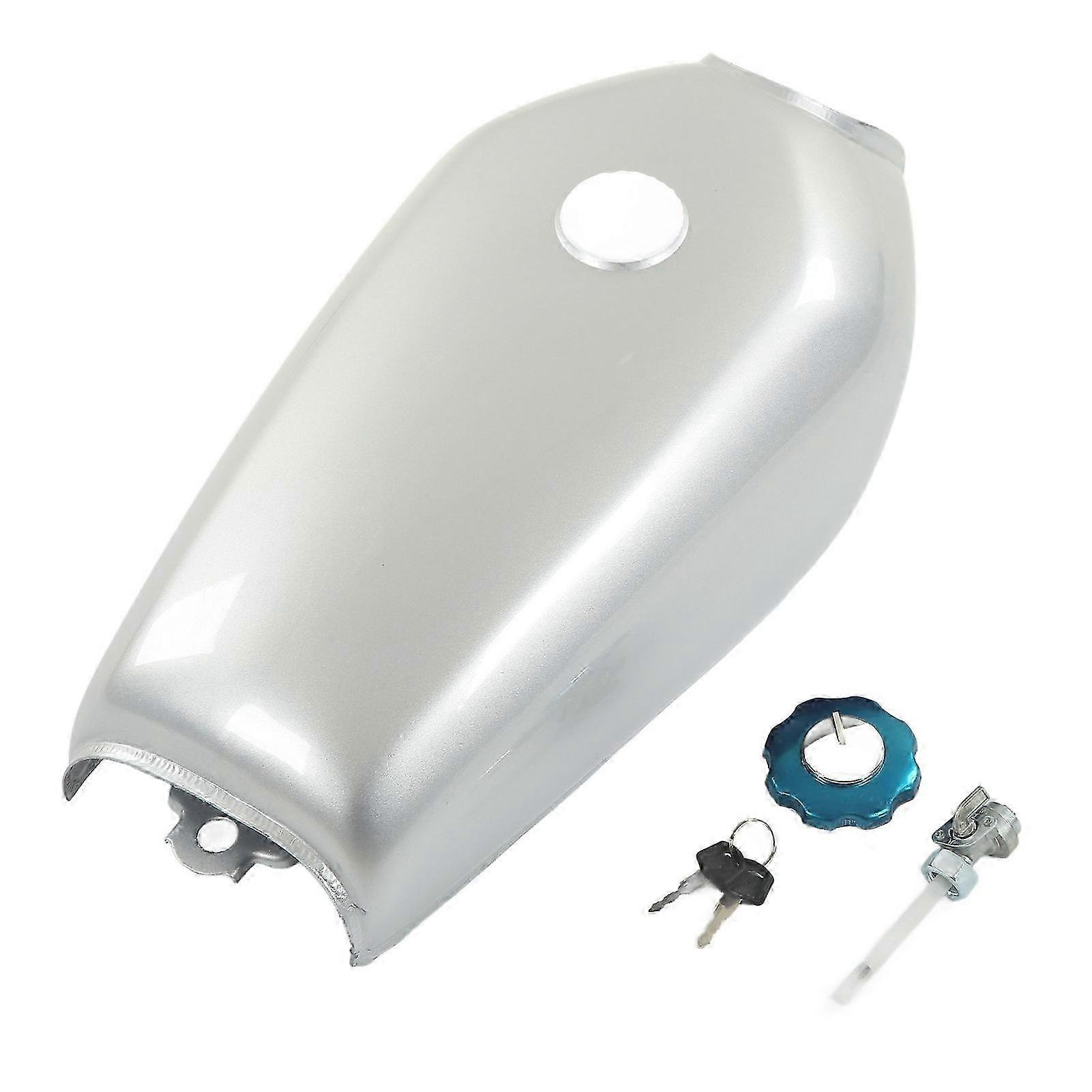 Kraftstofftank Für Motorrad Cg125, 9 Liter (2,4 Gallonen), Polymerbeschichteter Lack, Silber, Art.-nr. 77849